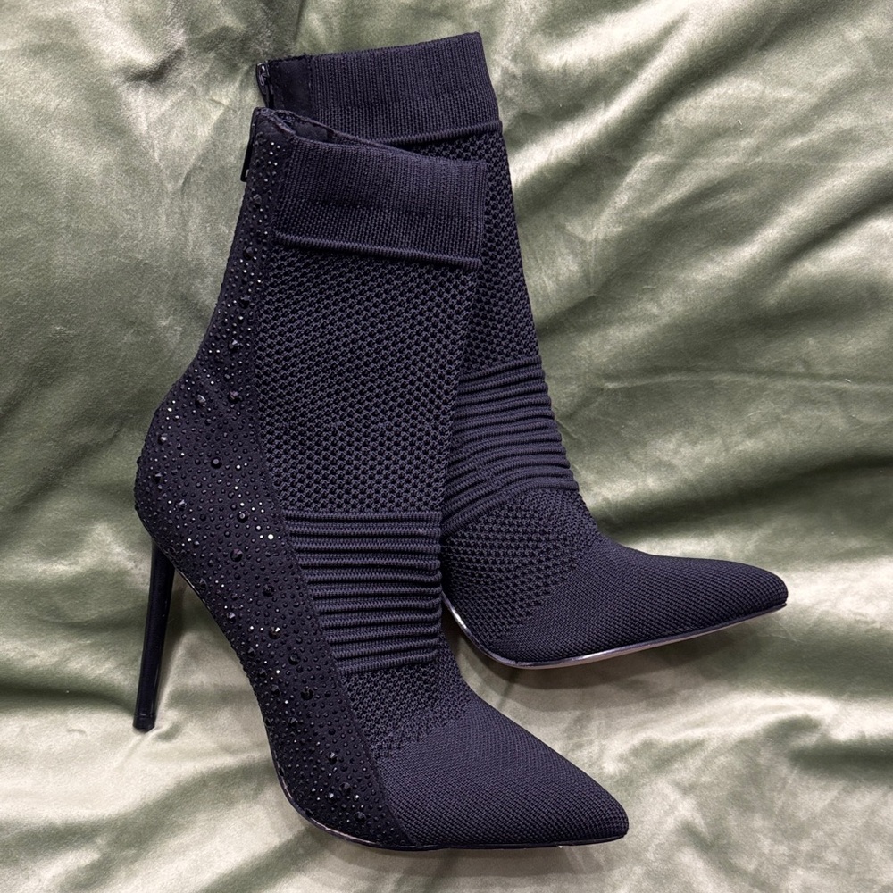 Elegant Black Stiletto Ankle Boots
